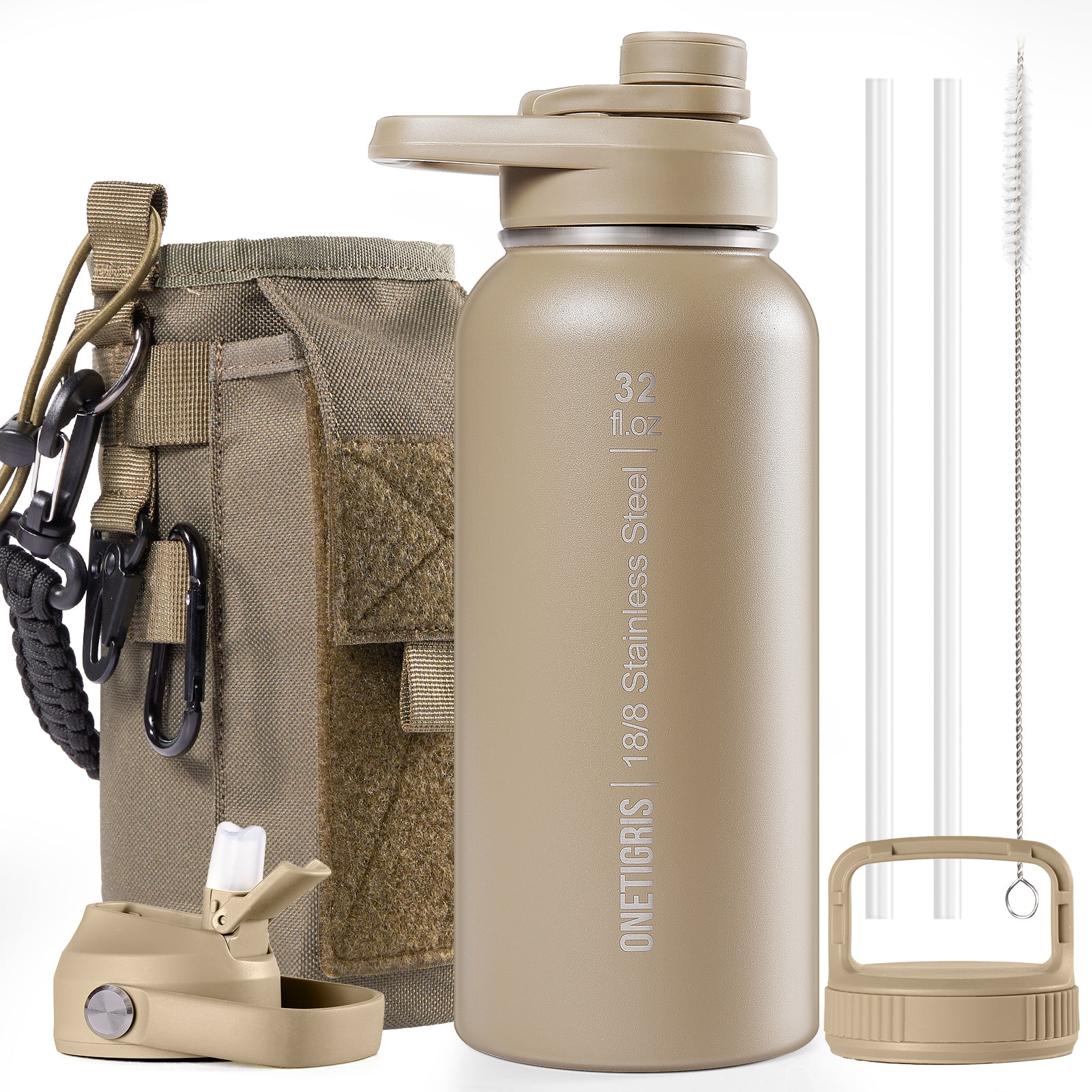 32oz Stainless Steel Insulated Water Bottle with Pouch set
